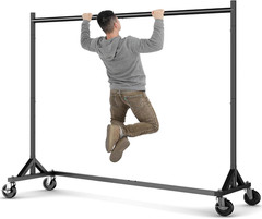 Z Rack, Clothes Rack Hold 550LB 86″ H Adjustable Height Double Rod | Heavy Duty