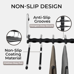 Pants Hangers Space Saving – 2 Pack – Non-Slip Multi-Layer Space Saving Hangers