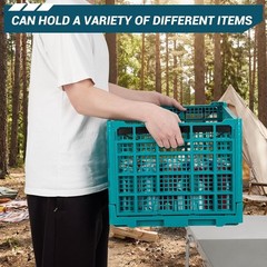 Collapsible Heavy Duty Storage Crate 52L Stackable Plastic Organizer Bin 5PCS
