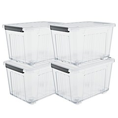 72QT/97QT stackable wheeled storage boxes with lids, suitable for family storage