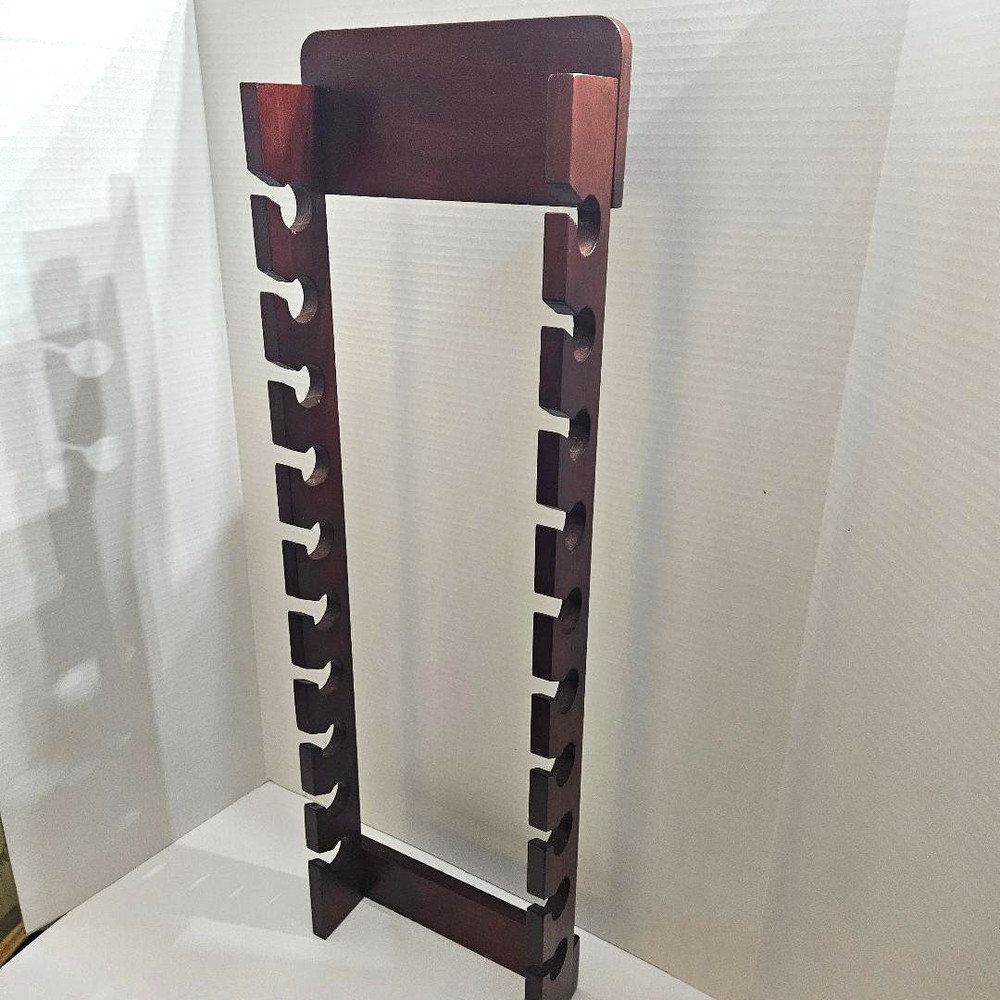 TOUCH OF CLASS 20 Slot Solid Wood Cherry Ball Cap Display Wall Rack, Excellent.
