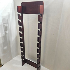 TOUCH OF CLASS 20 Slot Solid Wood Cherry Ball Cap Display Wall Rack, Excellent.