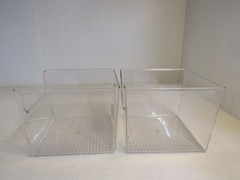 M Design Organizing Bins Lot of 2 9.25in x 9.25in x 8in Clear RI1423