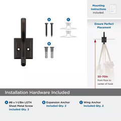 Aliso 4-1/2 In. L Oil Rubbed Bronze Double Prong Wall Hook