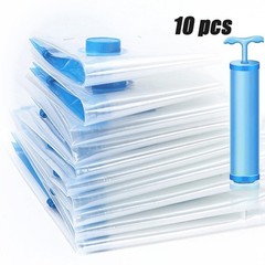 10 x Jumbo Vacuum Storage Bags w/ Pump Bedding Clothes Seal Travel Space Saver