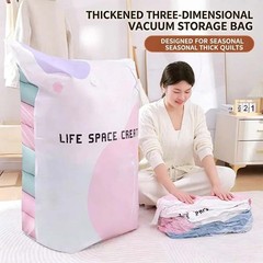 No-Pump Vacuum Storage Bags Large Cube Space Saver Compression Bags1/2/3Pcs