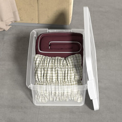 Clear Stackable Storage Bins with Lids, 14 Quart, Set of 2