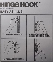 HINGE HOOK. The Original Hinge Pin Clothes Hook.