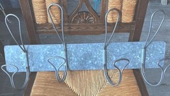 Galvanized Steel 4 Hooks. For Vintage Or Contemporary Look Space.Indoor Use Only