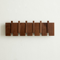 Walnut Wall-Mounted Coat Rack with 6 Heavy-Duty Hooks for Coats & Bags