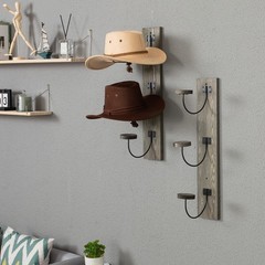2 Pcs Wall-Mounted Hat Rack – Cowboy Hat Organizer, Cap & Coat Hanger, Vintage G