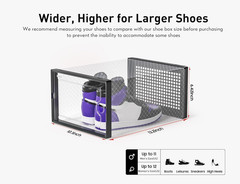 X-Large Shoe Storage Boxes Organizers Clear Plastic Stackable 12 Pack, Shoe Rack