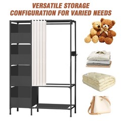 Clothes Rack Heavy Duty Clothing Garment Rack Storage 4 Drawer Bedroom Organizer