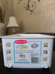 RUBBERMAID Slide N Stack Storage Basket / Bin ~ 5581 ~ White USA 2002