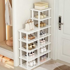 Zapatero vertical bambu 5 niveles organizador espacios pequenos entrada delgado