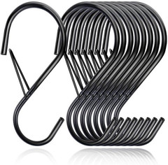 4 Inch 16 Pack Large S Hooks for Hanging with Safety Buckle,Heavy Dutys Hooks fo