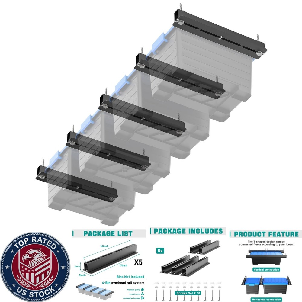 Heavy Duty Adjustable Ceiling Storage Rack for Organizing Garage – 176 lbs Load