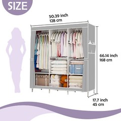 Space Saver Closet Storage Organizer Wardrobe Clothes Rack with Shelves Portable