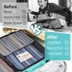 ALL INCLUDED – 12 Set Packing Cubes for Suitcases Carry On, Travel Essentials/Ac