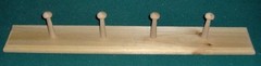 Wooden Wall Rack For Coats or Towels Various Sizes Natural or Burnt Finish