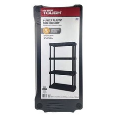 Hyper Tough 4 Shelf Plastic Shelving Unit 2 Pack Black 30 x 56.2 in