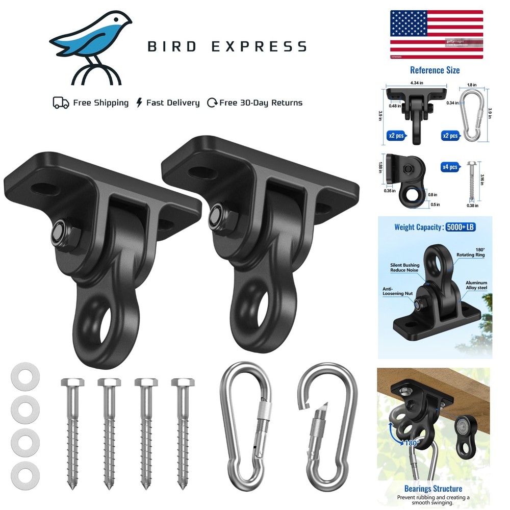 Heavy Duty Alloy Steel Swing Hangers Set of 2 with 5000+ lb Capacity, Yoga