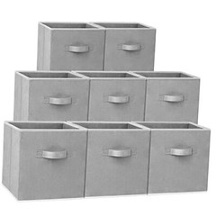 Storage Cubes – 11 Inch Heavy Duty Fabric Storage Bins Medium -11 inches Grey