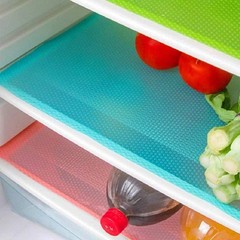 7 PCS Shelf Mats Refrigerator Liners 7 Pack (17.7×11.8), Blue,green,pink