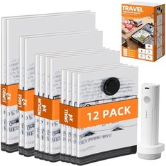 12 Pack Vacuum Travel Bags With Pump for Clothes 4 Small 4 Medium 2 Large 2