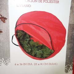 Traditions New Red Christmas Wreath Storage Bag 36” x 6″ Large NIB Holiday Box