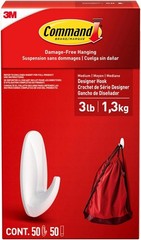 2 Boxes 3M Command 50 Medium Hooks & 50 Strips/Box Total 100 Hooks & 100 Strips