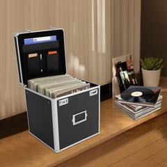 Vinyl Record Holder Storage Vintage Case Carrying Locking 50 Album Organizer NEW