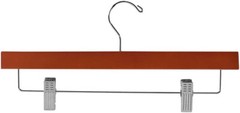 Wood Pant Hangers 50 Cherry Boutique Wooden Skirt Slacks Clip Swivel Hook 14″
