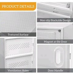 Karl Home, 24-Pack Clear Plastic Shoe Boxes, Stackable, 9.1″Wx5.5″Hx13″D Storage