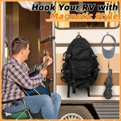 6 Pack Magnetic Hooks with Swivel Carabiner, 70LBS Neodymium Magnet Hooks Heavy
