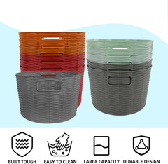 Multicolor 12-Pack Stackable Storage Baskets for Home, Toys & Clothes
