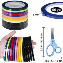 10 Colors 14 Rolls Whiteboard Art Tape 1/4″ Wide X 55yd Long Per Roll Artist …
