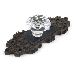 Metal Vintage Door Plate Wall Hook With Acrylic Knob Keyhole Decorative Handle
