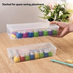 4x Large Plastic Storage Container Box Hinged Lid Crafts Markers Pens Pencils