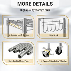 Heavy-Duty Metal Shelving Unit Sturdy Adjustable 6-Tier Storage Shelf for Garage