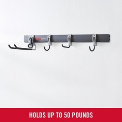 Rubbermaid FastTrack Garage Storage Utility Hooks, 5 Piece, All in One Rail Hook