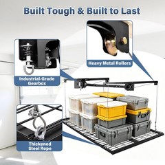 Overhead Garage Ceiling Mounted Storage Rack Lift Heavy-duty Height Adjustable