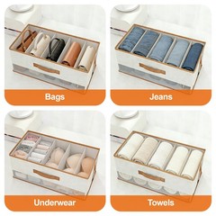 Closet Handbag Towels Storage Organizer Box Drawer Foldable Clear Divider Handle