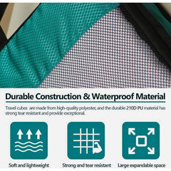 Compression Packing Cubes Set – 5 Lightweight Luggage Organizers bags for Travel