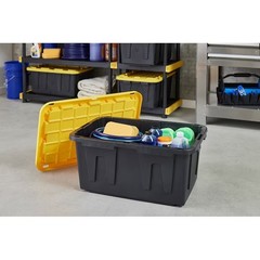 4 Pack 27 Gallon Project Source Commander Heavy Duty Stackable Storage