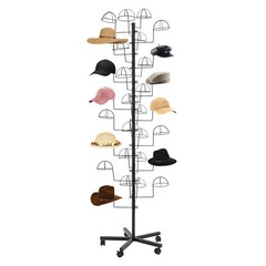 Industrial Hat Rack Stand, 6 Tier Coat Rack Stand Heavy Duty Metal Pipe Black