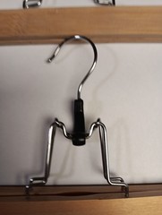 Set of 6 Wooden Clamp Pants Or Skirt Hangers with Metal Clips 11 Inches