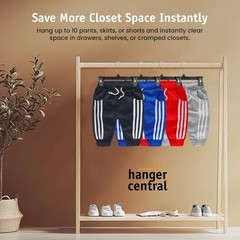 30 Pack Pants Hangers – 10 Inch Slim Plastic Clothes Hangers with Clips for Skir
