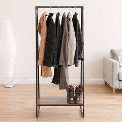 Black Metal Garment Clothes Rack 25 In. W X 59 In. H