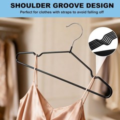 Quality 16-Inch ClosetMax Metal Non-Slip Hangers – 50-Pack – Thin 3.6MM